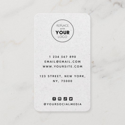 Eleganter Haarsalon Gray Kraft Paper Afro Hair Gir Visitenkarte (Rückseite)