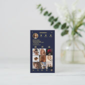 Eleganter Haarsalon QR Code Instagram Foto Grid Visitenkarte (Stehend Vorderseite)