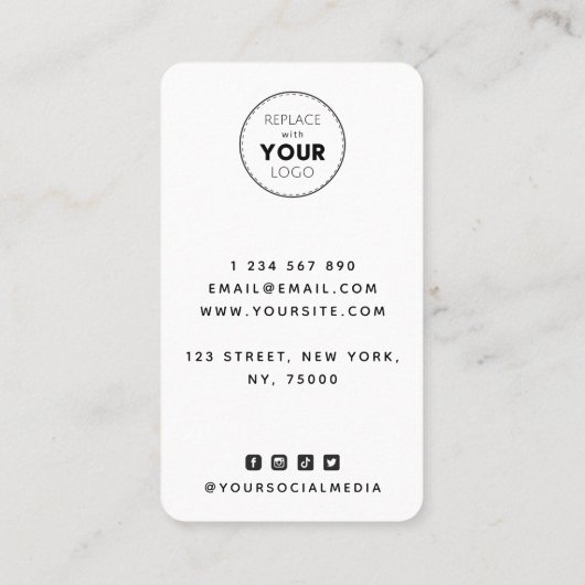 Eleganter Haarsalon Schwarz & Weiß Afro Haarmädche Visitenkarte (Rückseite)