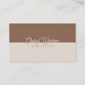 Eleganter Haarstylist Script Brown & Biege Minimal Visitenkarte (Rückseite)