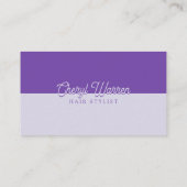 Eleganter Haarstylist-Script-Lila QR-Code Visitenkarte (Rückseite)