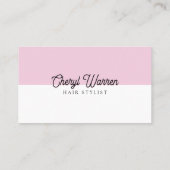 Eleganter Haarstylist Script Pink Minimal QR Code Visitenkarte (Rückseite)