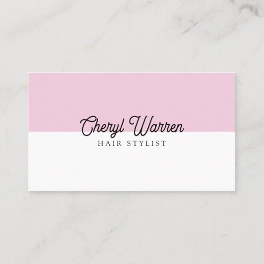 Eleganter Haarstylist Script Pink Minimal QR Code Visitenkarte (Rückseite)