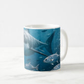 Eleganter Hai im tiefen Blau Kaffeetasse (VorderseiteRechts)