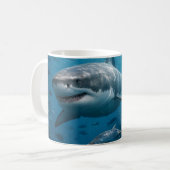 Eleganter Hai im tiefen Blau Kaffeetasse (Vorderseite Links)