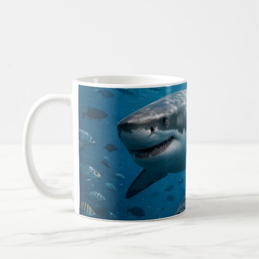 Eleganter Hai im tiefen Blau Kaffeetasse (Links)