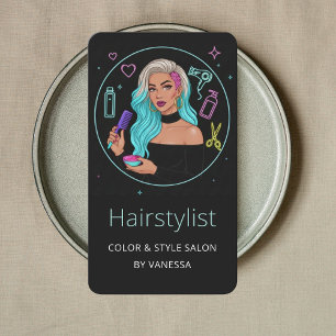 Eleganter Hairstylist Friseur Colorist Stylisch Visitenkarte