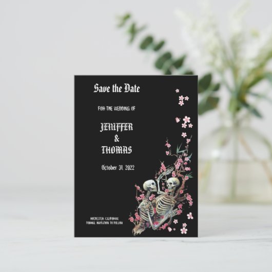 Eleganter Halbzeitgedanke speichern Sie das Datum Ankündigungspostkarte (Stehend Vorderseite)