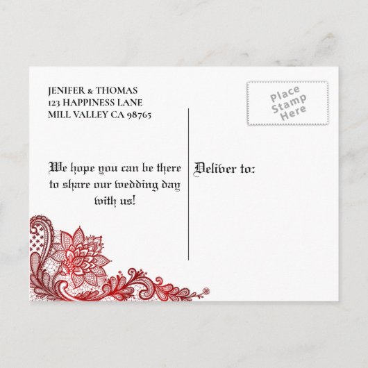 Eleganter Halbzeitgedanke speichern Sie das Datum  Ankündigungspostkarte (Rückseite)