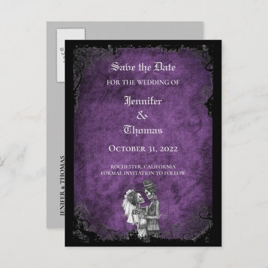 Eleganter Halbzeitgedanke speichern Sie das Datum Ankündigungspostkarte (Vorne/Hinten)