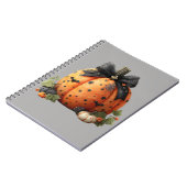 Eleganter Halloween Pumpkin mit Black Bow Notizblock (Linke Seite)
