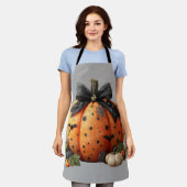 Eleganter Halloween Pumpkin mit Black Bow Schürze (Getragen)