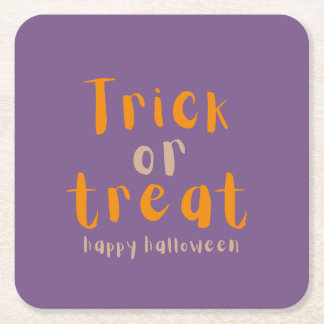 Eleganter Halloween Trick oder Treat Paper Unterse Rechteckiger Pappuntersetzer