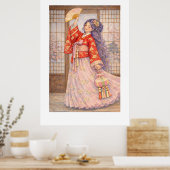 Eleganter Hanbok mit Fächer Poster (Küche)