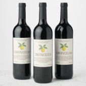 Eleganter handgefertigter Limoncello Weinetikett (Flaschen)