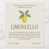 Eleganter handgefertigter Limoncello Weinetikett (Einzelnes Label)