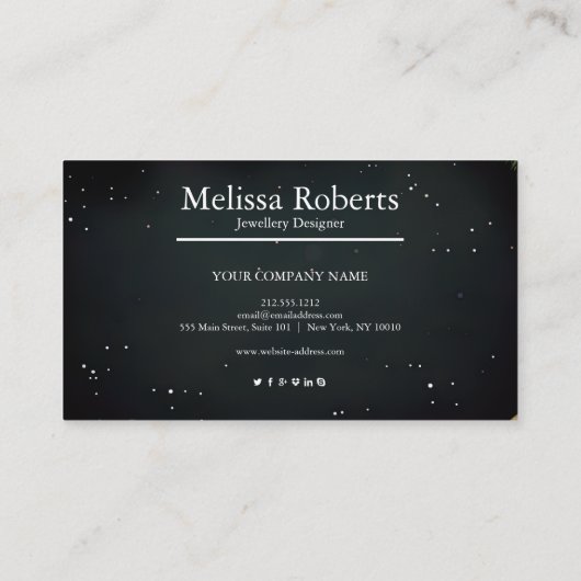Eleganter handgefertigter Schmuck oder Schmuckdesi Visitenkarte (Rückseite)