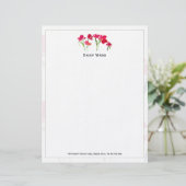 Eleganter handgemalter Wasserfarben-Blumen-Briefko Briefbogen (Stehend Vorderseite)