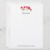 Eleganter handgemalter Wasserfarben-Blumen-Briefko Briefbogen (Vorderseite)