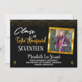 Eleganter, handgeschriebener 2 Foto Trendy Abschlu Einladung (Vorderseite)