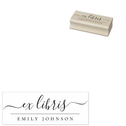 Eleganter handgeschriebener Ex Libris Script-Indiv Gummistempel (Stempel)