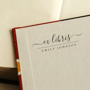 Eleganter handgeschriebener Ex Libris Script-Indiv Permastempel