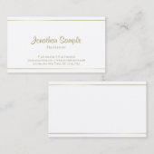 Eleganter handgeschriebener Gold Script Glamour Lu Visitenkarte (Vorne/Hinten)