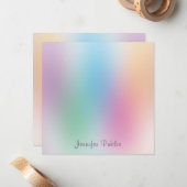 Eleganter, handgeschriebener Monogramm-Regenbogen Mitteilungskarte (Vorderseite/Rückseite Beispiel)