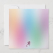 Eleganter, handgeschriebener Monogramm-Regenbogen Mitteilungskarte (Rückseite)