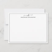 Eleganter, handgeschriebener Monogrammname Mitteilungskarte (Vorderseite)
