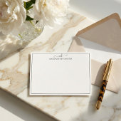 Eleganter, handgeschriebener Monogrammname Mitteilungskarte