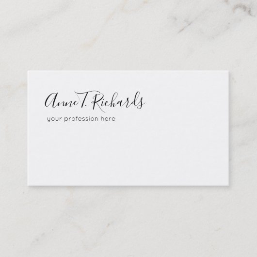 eleganter handgeschriebener Name auf Weiß Visitenkarte (Vorderseite)