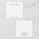 Eleganter handgeschriebener Name Jewelry Earring D Quadratische Visitenkarte (Vorne/Hinten)