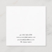 Eleganter handgeschriebener Name Jewelry Earring D Quadratische Visitenkarte (Rückseite)