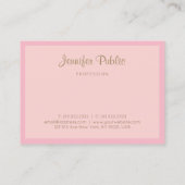 Eleganter handgeschriebener Name Rosa Gold Moderne Visitenkarte (Rückseite)