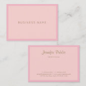 Eleganter handgeschriebener Name Rosa Gold Moderne Visitenkarte (Vorne/Hinten)