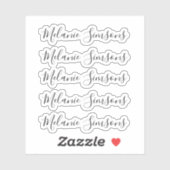 Eleganter handgeschriebener personalisierter indiv aufkleber (Blatt)