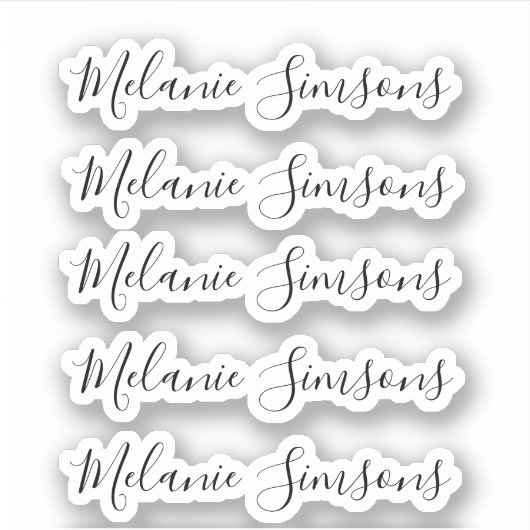 Eleganter handgeschriebener personalisierter indiv aufkleber (Vorderseite)