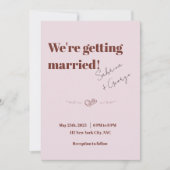 Eleganter, handgeschriebener QR-Code Hochzeit Einladung (Vorderseite)