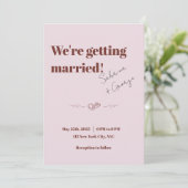 Eleganter, handgeschriebener QR-Code Hochzeit Einladung (Stehend Vorderseite)