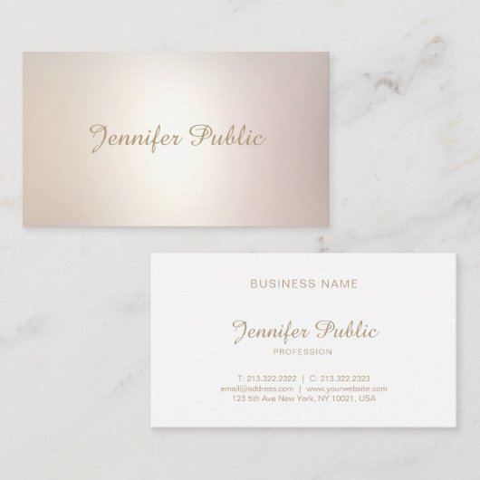 Eleganter handgeschriebener Schriftart Beruflich M Visitenkarte (Vorne/Hinten)