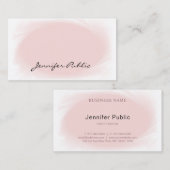Eleganter handgeschriebener Schriftart Text Rosa S Visitenkarte (Vorne/Hinten)