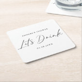 Eleganter handgeschriebener Script-Brautparty-Unte Rechteckiger Pappuntersetzer (angewinkelt)