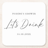 Eleganter handgeschriebener Script-Brautparty-Unte Rechteckiger Pappuntersetzer (Vorderseite)