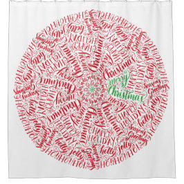 Eleganter handgeschriebener Weihnachtszirkel Manda Duschvorhang