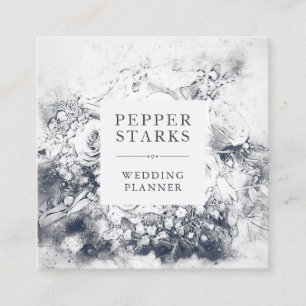 Eleganter handgezeichnet Blumenstrauß  Visitenkar Quadratische Visitenkarte