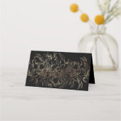 Eleganter handgezeichneter botanischer Hochzeitsbe Platzkarte (Rückseite)