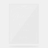 Eleganter handgezeichneter Bow & Ribbon Hochzeitse Acrylschild (Vorderseite)