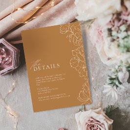 Eleganter handgezeichneter goldener Fall Details Begleitkarte