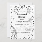 Eleganter handgezeichneter Hochzeitstag Probe Aben Einladung (Vorderseite)